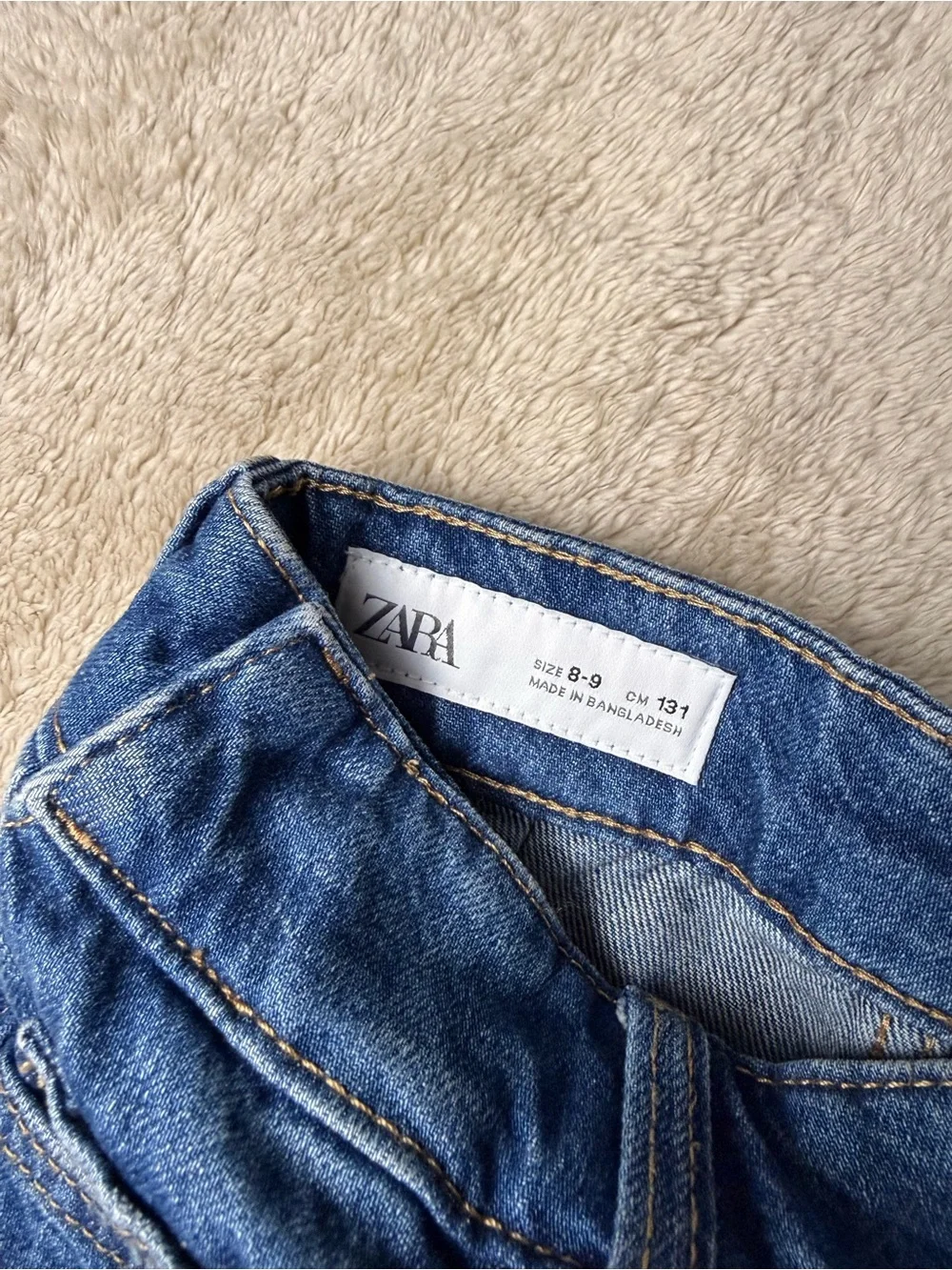 Zara Girls Denim Skort Pleated Wrap Front Shorts Blue Jean‎ Size 8-9 131cm